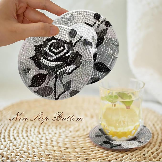Clendo 8 Pcs Gothic Diamond Art Coasters Kit - Image 3