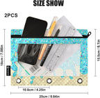 Teal Blue Ice Cream Print Pencil Pouch - Image 3