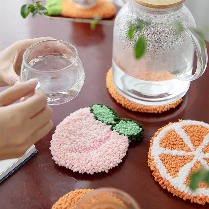 Allazone Punch Needle Coasters Kit, 6 Pattern Embroidery Punch Needle Kits - Image 9