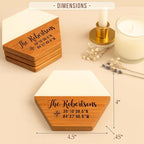 Personalized Wooden Coasters – Handmade Drink Coaster, Custom Wedding, - Image 5