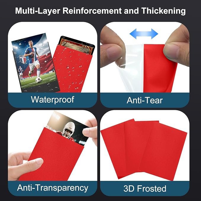 500 Counts Card Sleeves for Trading Cards, Premium Matte Standard Size Card - Image 3