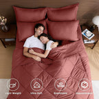 HEVUMYI Terracotta Twin Comforter Set - Image 2