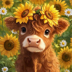 Cow Flowers Stamped Cross Stitch Kits by Paintcolordiamondpainting
