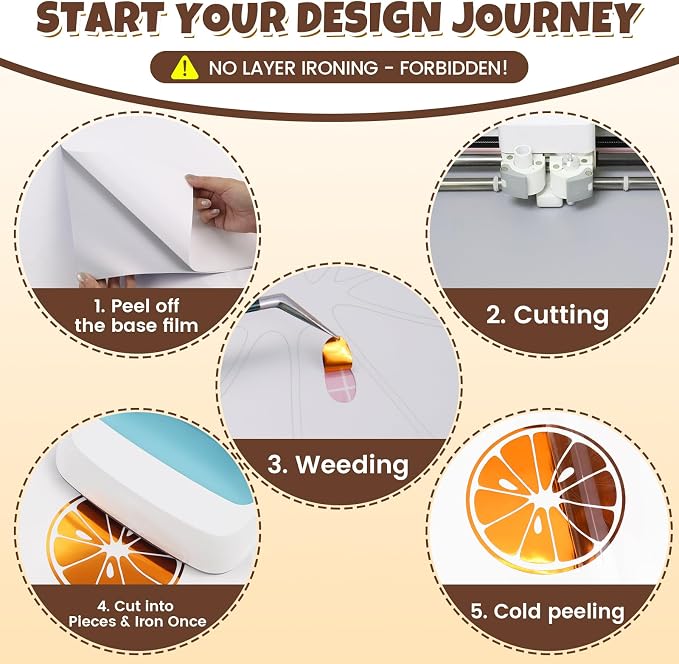 Orange Metallic Foil Heat Transfer Vinyl - Image 4