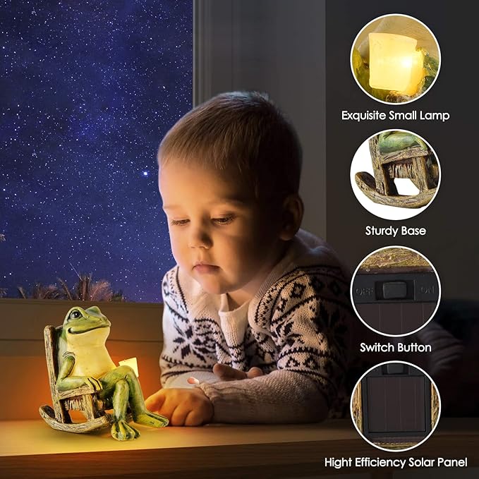 FOXMIS Miniature Frog Garden Statue Mom Dad Gifts Home Decorations Fairy Garden - Image 5