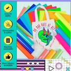 VINYL FROG 10 Sheets Neon Heat Transfer Vinyl Bundle 12"x10" Green & Yellow & - Image 6