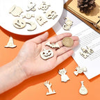 200 Pcs Unfinished Wooden Halloween Cutouts, Wooden Crafts - Image 4