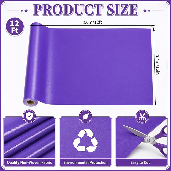Purple Bulletin Board Roll Non-Woven Fabric Poster 16in X 12ft | Back to School - Image 2