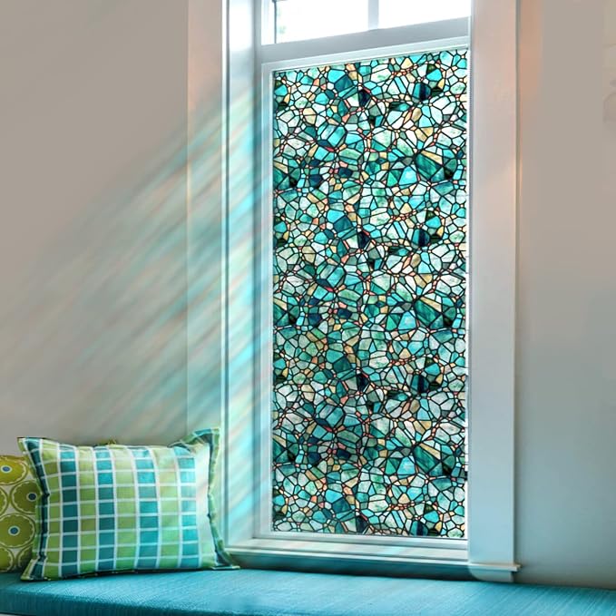funlife Original Hand-Drawn Faux Stained Glass Window Film, Double-Sided Static - Image 6