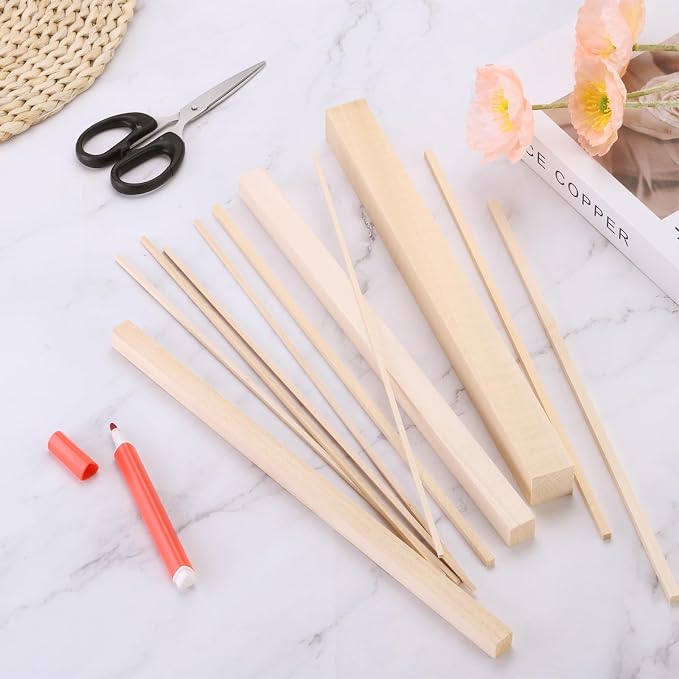 MECCANIXITY 6pcs Wood Sticks, 7/8"x 7/8" x 12" Rectangle Wooden Cube Wood - Image 4