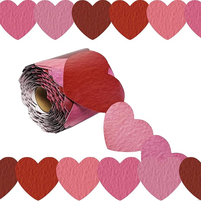 69 Feet Bulletin Board Borders Valentine's Day Rolled Border Trim by WUYUEJXI