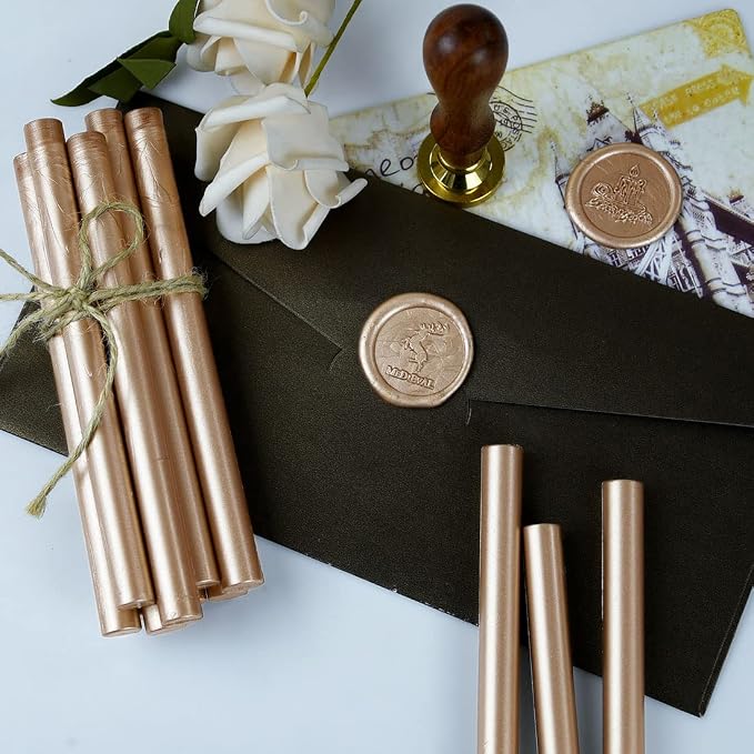 Champagne Gold Seal Wax Sticks for Large Glue Gun, Sealing Decoration for - Image 5