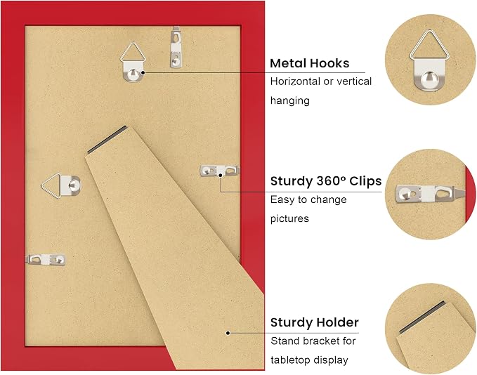 4x6 Picture Frame with Real Glass, Wooden cute 4 x 6 Photo Frame with Wavy Mat - Image 4