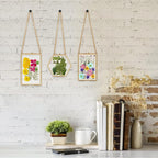 AVLA 3 Pack Pressed Flowers Glass Frames, Brass Hanging Picture Frames - Image 6