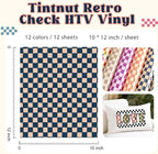 Tintnut Retro Checkerboard Heat Transfer Vinyl, 12 12"x10" Iron on Vinyl | - Image 2