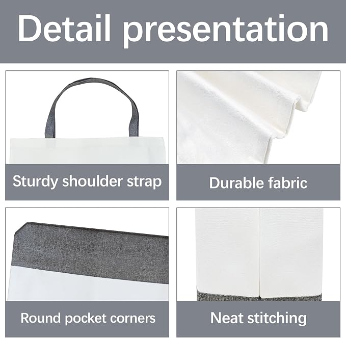 OKBA 10 pcs Sublimation Tote Bags, polyester tote bags - Image 4