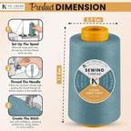 AK Trading 4-Pack Ozone Blue All Purpose Sewing Thread Cones of High Tensile - Image 2
