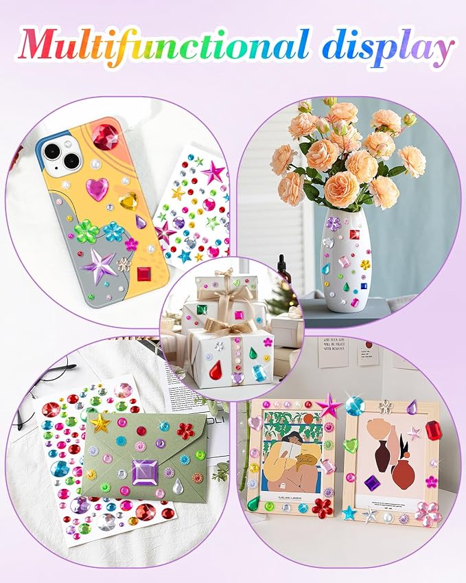 6124Pcs Gem Stickers-Self-Adhesive Face Jewelry Stickers, Acrylic Gems DIY - Image 7