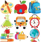 54Pcs Back to School Cutouts, Classroom Theme Bulletin Board Decoration by PAIVSUN