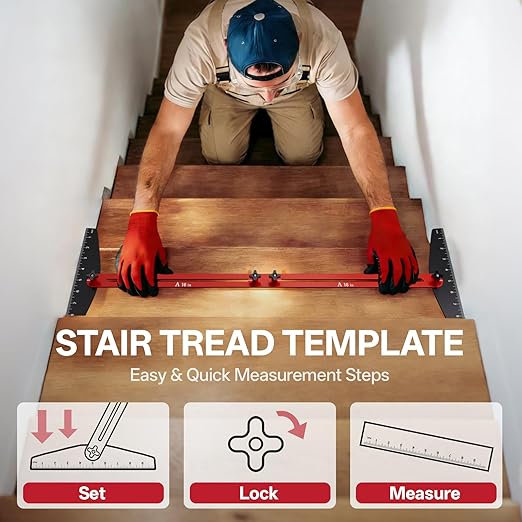 Stair Tread Gauge Template Tool, 10-67 Inches Adjustable Aluminum Alloy Stair - Image 2