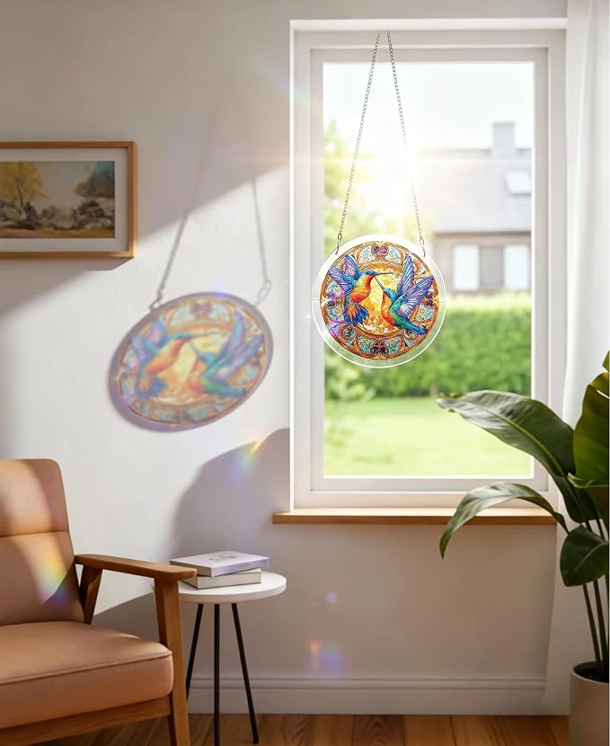 Acrylic Puzzle Suncatcher, Double Hummingbird Sun Catcher - Image 3