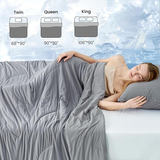 Cozy Bliss Cooling Comforter Queen Size, Reversible Lightweight Cooling Blankets - Image 8