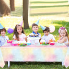 Tiamon 1 Pc Pastel Rainbow Tablecloths Birthday Decorations Pastel Table Cloths - Image 7