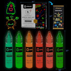 Artecho Glow in the Dark Acrylic Paint Set – 6 Colors x 11ml | Non-Toxic - Image 3