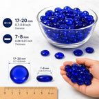 ARSUK 2LB Blue Flat Glass Marbles, Beads - Image 2