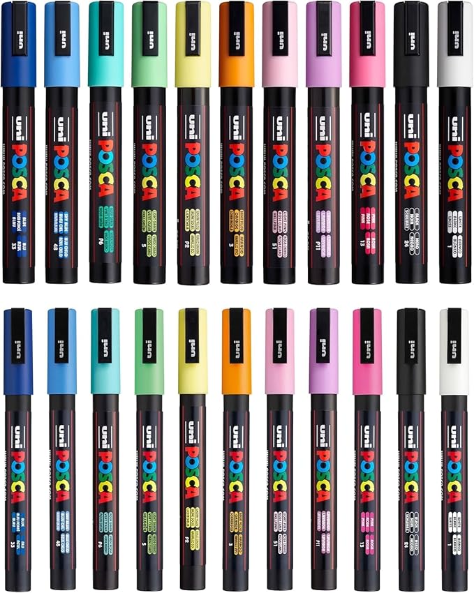 Posca Exclusive 3M and 5M Paint Markers Gift Set of 22 - Image 4