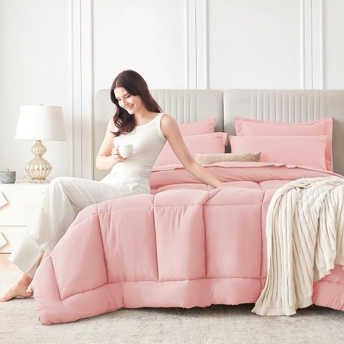 Sasttie Twin Comforter Set, 5 Pieces Bed in a Bag Twin, Complete Bedding Set - Image 9