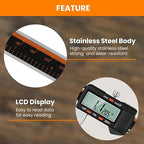 HARDELL Digital Caliper 12 Inch, Stainless Steel Caliper Measuring Tool - Image 2