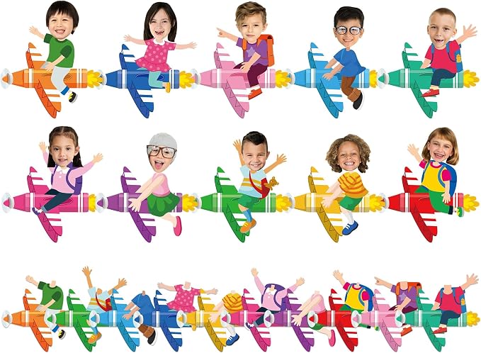 gisgfim 80Pcs Crayon Cutouts Back to School Decoration Bulletin Board Colorful by gisgfim