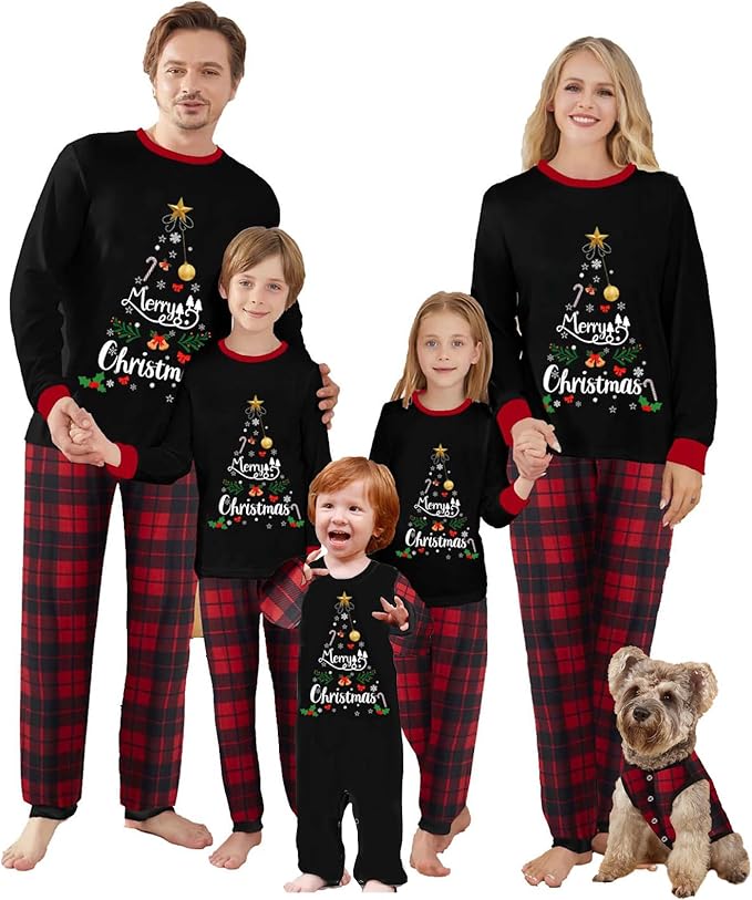 Awoscut Family Christmas Pajamas Matching Pajamas for Family, Xmas PJs Sets Holiday Sleepwear