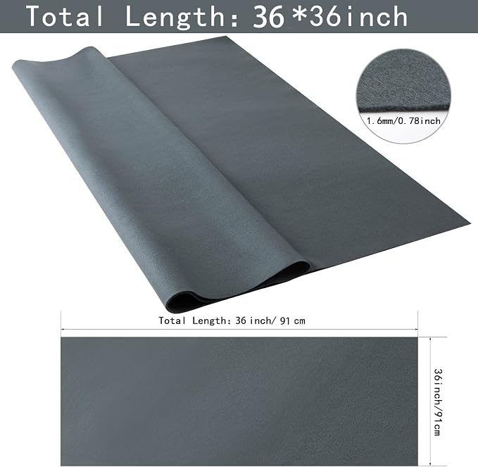 HaoFeijh Grey Felt 36 * 36 Inch Wide 1.6mm, Fabric Sheets Soft Woven Acrylic - Image 2