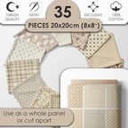 Cotton Satin Patchwork Fabric Panel – 35 Designs, 20×20 cm Squares, Single - Image 2