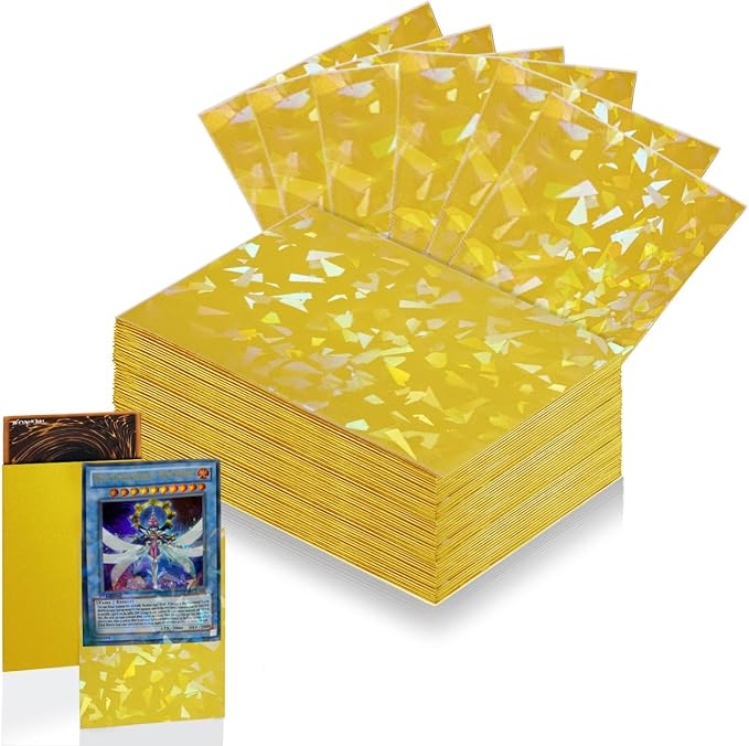 100 Count Yellow Card Sleeves for Trading Cards, Perfect Fit Shiny MTG Card by Unknown