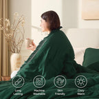 Andency Oversized King Size Comforter Set Dark Green 128x120, 3 Pieces Boho - Image 4