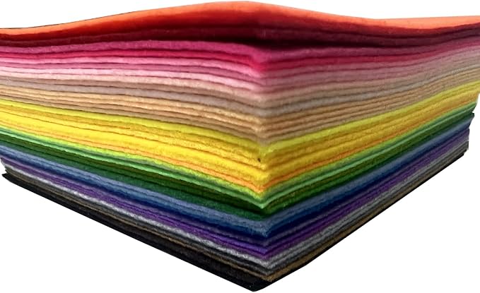 Felt Fabric Sheet 6"x6" DIY Hand Sewn Patches on Fabrics, Various Colored - Image 4