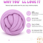 3.53oz Wool Roving: Needle Felting Wool White Roving Wool Felting Supplies Pure - Image 2