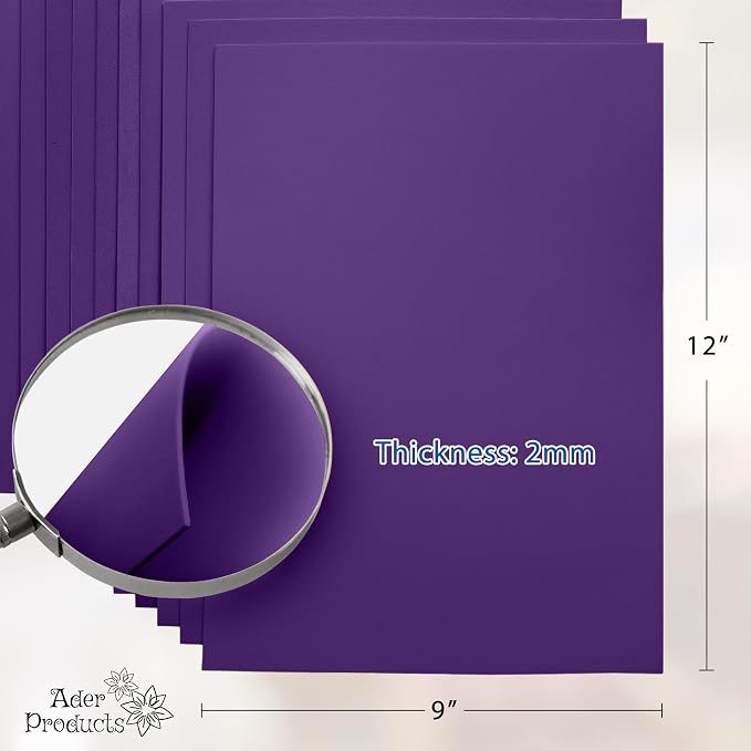 Purple EVA Foam Sheets for Crafts, 9 x 12 Inch, 2mm Thickness – Ideal for DIY - Image 2