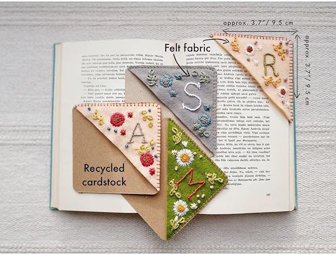 MOTEERLLU Personalized Hand Embroidered Corner Bookmark - Image 3