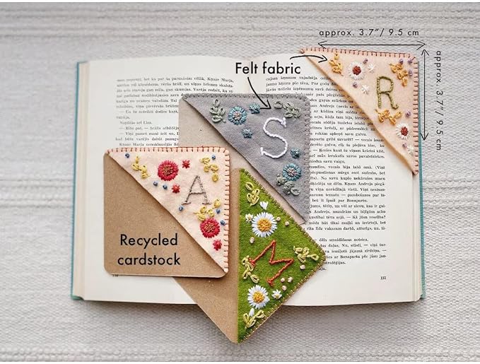 MOTEERLLU Personalized Hand Embroidered Corner Bookmark - Image 3