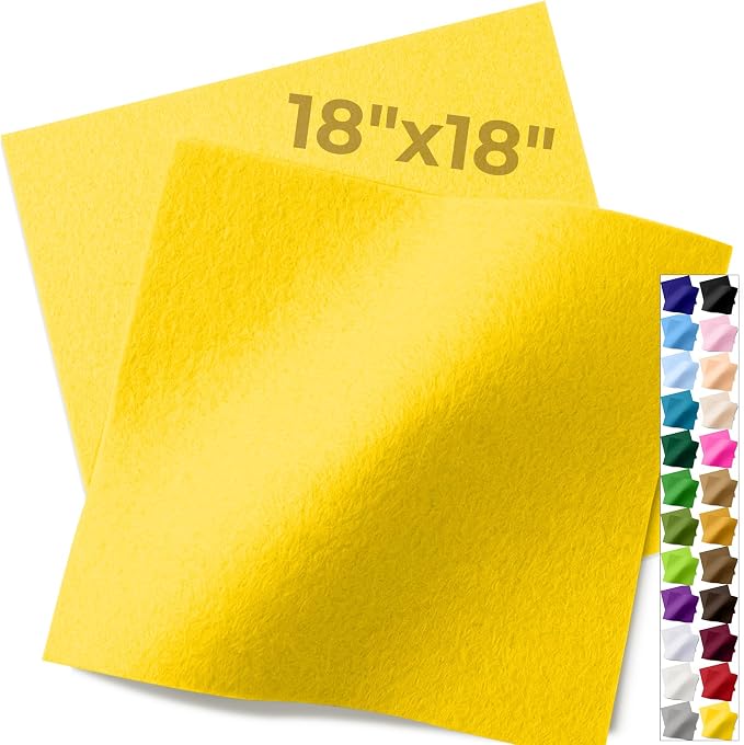 IONTACH 18" X 18" Soft Felt Sheets 1.6mm Thick | Acrylic Felt Fabric Sheets by IONTACH