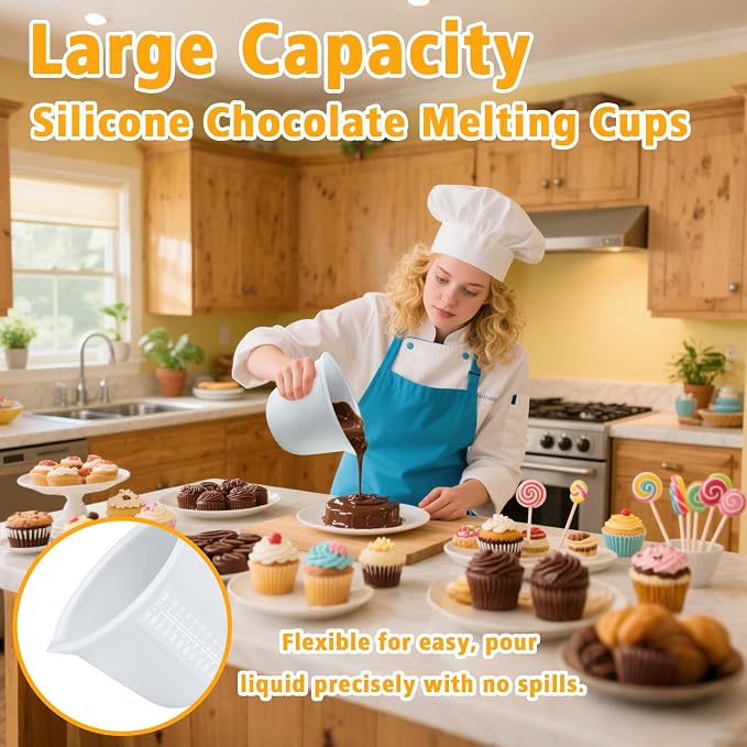 Palksky Silicone Melting Cups Set, Heat Resistant Pouring Cups - Image 2