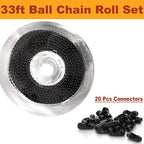 Jishi Steel Ball Chain Bead Dog Tag Chain Beaded Necklace Chains - Image 3