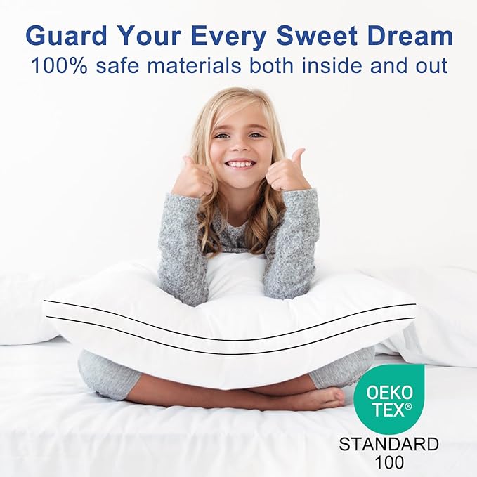 Premium Pillows Standard Size Set of 4, Fluffy and Supportive 7D Down - Image 8