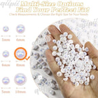 qiipii 380PCS 8mm White AB Round Half Round Pearls - Image 3
