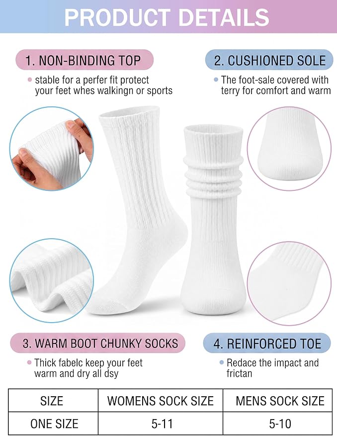 Syhood White Cotton Crew Socks for Tie dye Party Casual Soft Cushion Novelty - Image 5