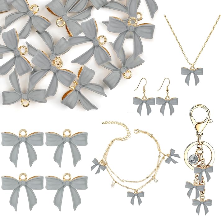 Bow Charms for Bracelet Jewelry Making Cute Bracelet Charms | 18Pcs, Bow Charms by Unknown